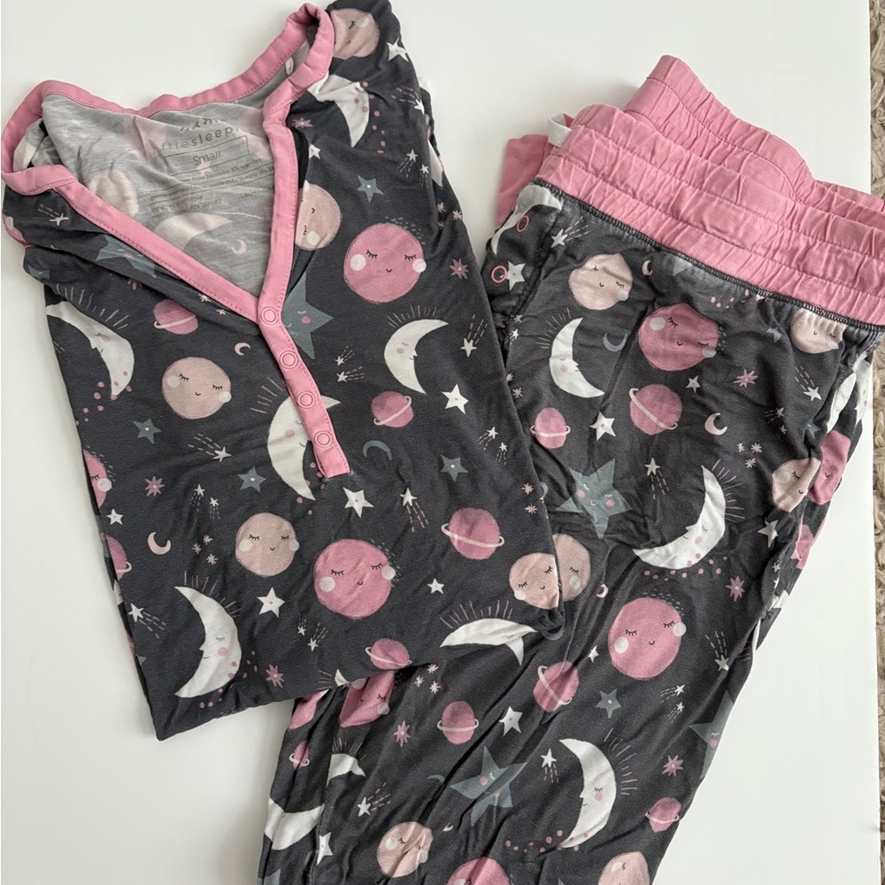Little Sleepies Pink and Gray Pajama Set